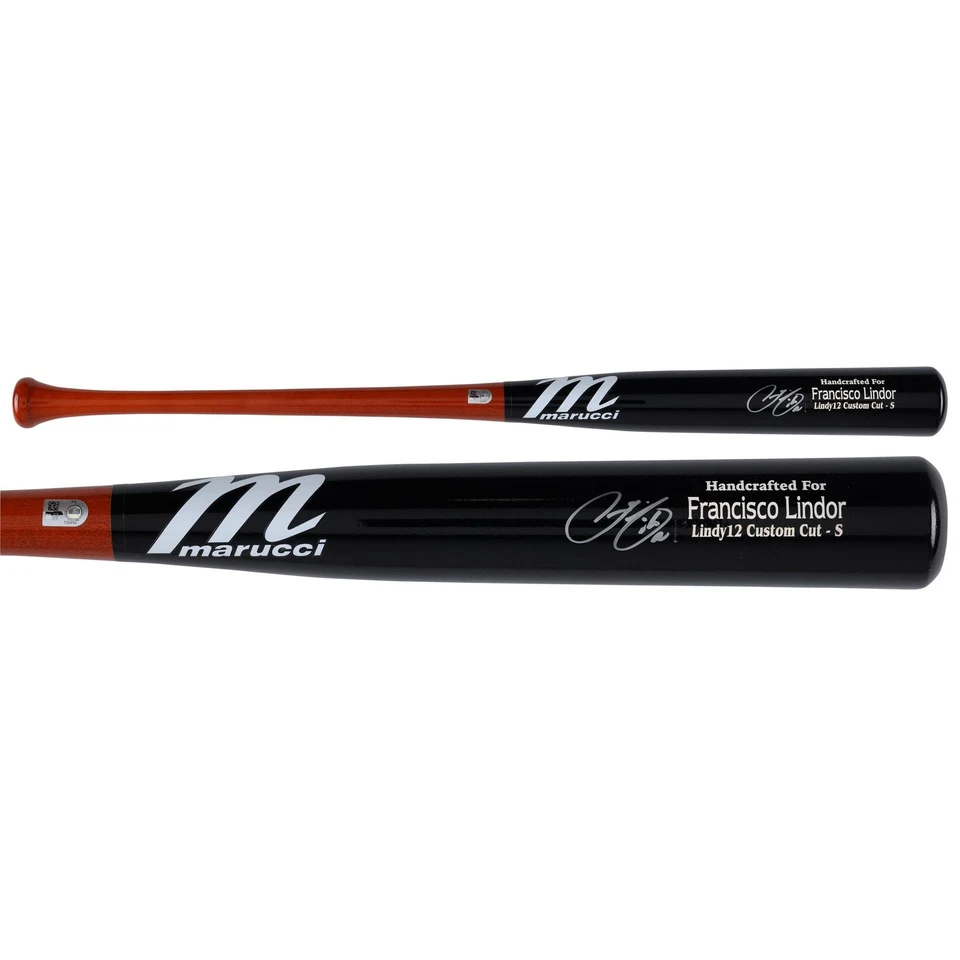 Murciélago Modelo Juego Marucci Autografiado por Francisco Lindor New York Mets Foto 1 de 3