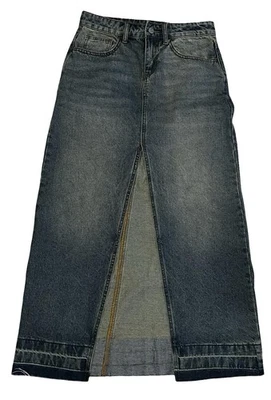 Maxi falda vaquera BDG para mujer pequeña azul larga cintura alta abertura Urban Outfitters Foto 1 de 4