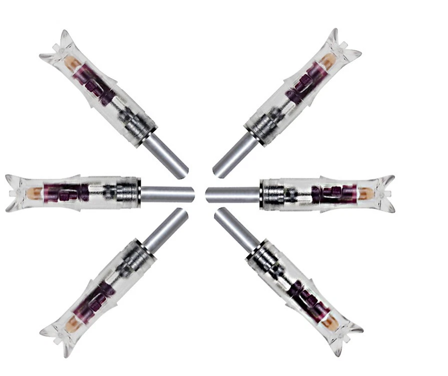 6/12 piezas levas iluminadas para pernos de ballesta 0,300""/7,62 mm diámetro interior media luna Foto 1 de 4