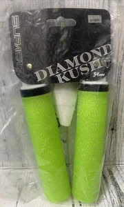 SUPACAZ Diamond Kush – Neon Yellow Bling Handlebar Grips 34mm - Picture 1 of 1