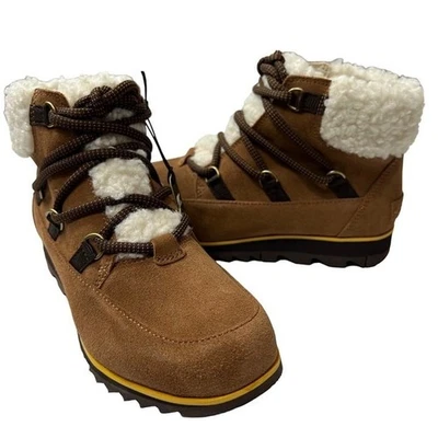 Sorel Harlow Lace Cozy Bootie Velvet Tan Blackened Brown Womens US 6 - Image 1 of 4