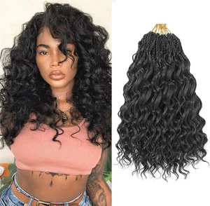 14 Inch Ocean Wave Crochet Hair 8 Packs - Synthetic Pre-Looped Deep Wavy Curly - Picture 1 of 5