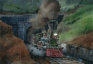 Great Locomotive Chase, Guerra Civil de Georgia. "Tarjetas de notas de arte de tren ""The General" - Imagen 1 de 2