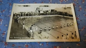Old Postcard Military F-2 Swimming Instruction Not Postmarked But Written On - Picture 1 of 2