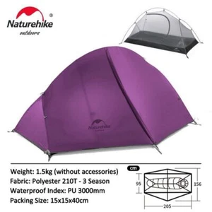 1 Person Ultralight Tent 2Layer Beach Tent Outdoor Travel Hiking Camping Tent - Picture 1 of 30