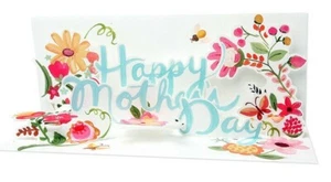Tarjeta de felicitación panorámica emergente - Palabras florales del Día de la Madre A218 Tarjeta del Día de la Madre - Imagen 1 de 2