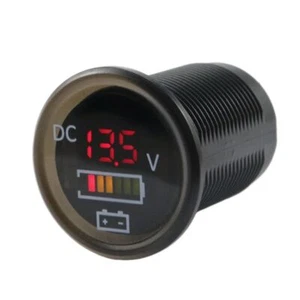 DC 12V/24V Battery Monitor Car Boat Voltmeter IP67 Waterproof LED Voltage Gauge - Picture 1 of 13