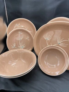 16 pc Harkerware Atomic Starburst Dusty Rose Dinnerware Dishes. USA MCM cool - Picture 1 of 7