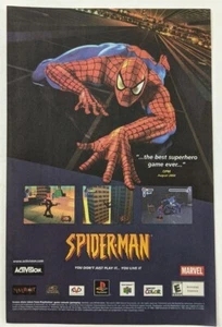 Spider-Man PlayStation PS1 N64 Print Ad Game Poster Art PROMO Original Marvel - Picture 1 of 1