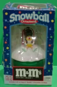 M&M's bola de nieve adorno de Navidad amarillo reno rojo Santa M&M dulces Q2 - Imagen 1 de 3