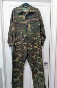 Vintage Game Winner Camouflage Coveralls Men's L Large Jumpsuit Hunting Camo - Picture 1 of 19