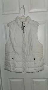 Green Tea Women's XL faux fur Puff quilted vest jacket no hood - Picture 1 of 5