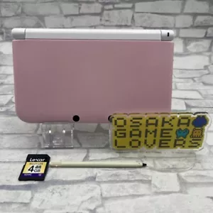 Console Nintendo 3DS XL LL rosa bianca versione giapponese con penna stilo e scheda SD - Foto 1 di 14