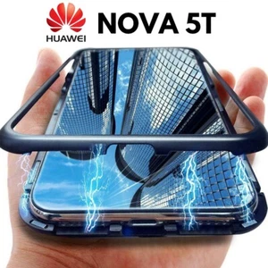Coque Magnetica Aluminium Arrière Verre Trempé Housse Pour HUAWEI NOVA 5T 5 T - Photo 1 sur 6