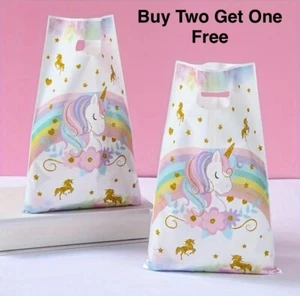10 Pcs Birthday Party Girls Unicorns Bags Loot Goodie/Candy Bags - Brand New - Picture 1 of 6