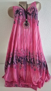 Sommerkleid Strandkleid Melli Gr. 46-48 Made in Italy Pink ohne Arm A-Linie - Bild 1 von 3