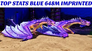 🔥ARK Survival Ascended PvE PC/XBOX/PS5 Blue Fire Wyvern 648m Imprinted (dragon) - Picture 1 of 10