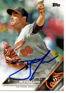 T.J. McFarland Baltimore Orioles 2016 Topps Series 2 Signed Card