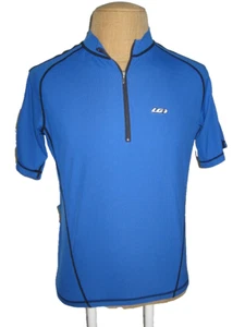 LOUIS GARNEAU CYCLING JERSEY 1/4 ZIP MEN'S MEDIUM BLUE - Picture 1 of 4