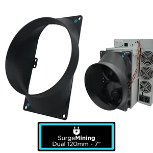 Dual 120mm to 7 Inch Max Fan Duct Intake Exhaust Silencer ASIC Crypto Antminer - Picture 1 of 2