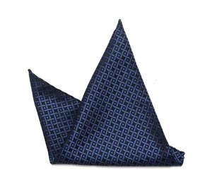 Gascoigne Silk Pocket Square Blue Black Men's - Picture 1 of 2