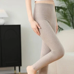 Pantalones para mujer 100 % cachemir damas cálidos recepción abdomen alta elasticidad - Imagen 1 de 29