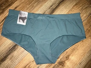 Neu mit Etikett Calvin Klein QD3961 Bonded Flex nahtloses Boyshort Höschen mittelblau grün - Bild 1 von 6