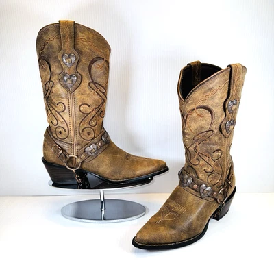 Женские сапоги вестерн Durango Crush 11 дюймов коричневые размер 6 М искусственно состаренные и вышитые - Изображение 1 из 4