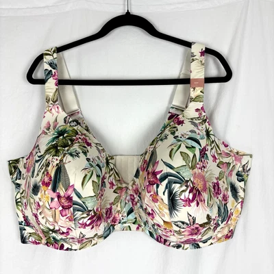 Nuevo con etiquetas Sujetador 50H Lane Bryant Cacique Moderno Lujo Ligeramente Forrado Cobertura Completa Floral Foto 1 de 4