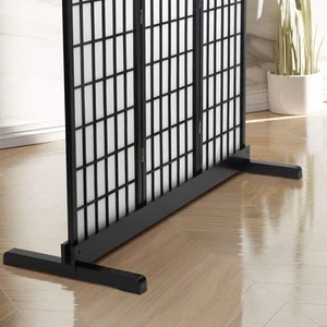 Oriental Furniture Black 3-Panel Room Divider Stand - Picture 1 of 5