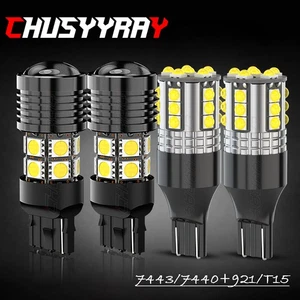 4x For Subaru Tribeca B9 2006-2007 7443 T15 LED Reverse Brake Tail Light Bulbs - Picture 1 of 13