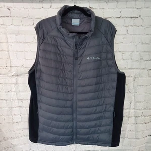 Columbia Jacket Size XL Grey Black Sleeveless Vest Puffer Insulated Zip Up - Picture 1 of 5