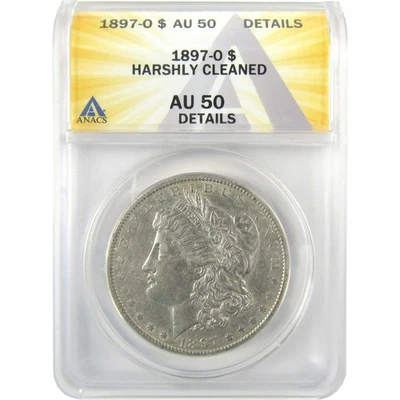 1897 O Morgan Dollar AU 50 Details ANACS Silver $1 Coin SKU:I19173 - Image 1 of 4