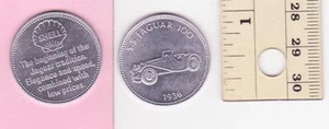 SS100 JAGUAR 1936 SHELL oil/petrol METAL MEDALLION token? FREE POST AUSTRALIA - Picture 1 of 3
