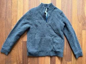 Suéter LL Bean Cremallera Completa Gris Franela Forrado a Cuadros Hombres M Etiquetas Sin Usar Lana de Cordero - Imagen 1 de 20