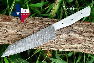 CUCHILLO DE CHEF DAMASCO HOJA EN BLANCO FORJADO A MANO HAZ TU PROPIO MANGO AH -2266 Foto 1 de 4