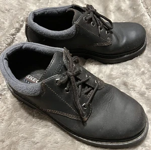 Skechers Work Shoe Alley Cats Oxford Brown Leather Y2K  Lace Up 7111 Mens Size 8 - Picture 1 of 11
