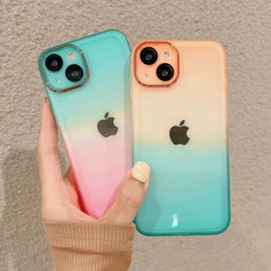 Transparent Gradient Soft TPU Phone Case Cover For iPhone 14 Pro Max 13 12 11 XS - Zdjęcie 1 z 21