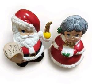 Weihnachten MCM 9" ZWINKERNDER WEIHNACHTSMANN & MRS CLAUS mit Perlen-Finish frech schön - Vintage - Bild 1 von 5