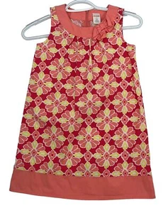 Gymboree Girls Sundress Size 8 Sleeveless Pink Floral Pattern Banded Hem & Neck - Picture 1 of 9