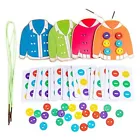 Wooden Clothes Lacing Toys for Kids Age 3 4 5 Years Toddler, Montessori Toy