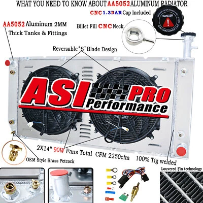 ASI 3 Row Radiator Fan Shroud Fit Chevy Express/GMC Savana 2500 3500 6.0L 04-16 - Изображение 1 из 4