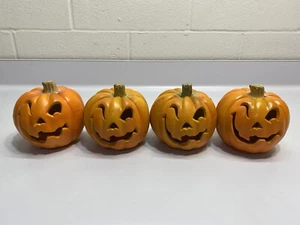 Lot of (4) Vintage Trendmasters Battery Mini Jack O Lantern Halloween Pumpkins - Picture 1 of 11