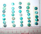 Cabochon plat pierre turquoise ronde 7x7 mm 44 carats 33 pièces 8,8 grammes lot A