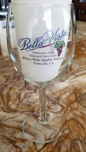 Bella Vista Winery ~ First Vineyard in Temecula CA ~ 7.25" Wine Glass ~ 4 AVAIL - Picture 1 of 2