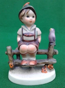 GOEBEL / HUMMEL “WAYSIDE HARMONY” BOY SITTING ON FENCE - TMK 4 - A/F. - Picture 1 of 12