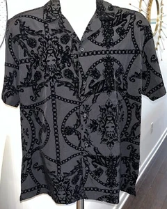 $58 NWT Mens Drill Clothing Co.Black Baroque Short Sleeve Shirt, Sz. S - Picture 1 of 7