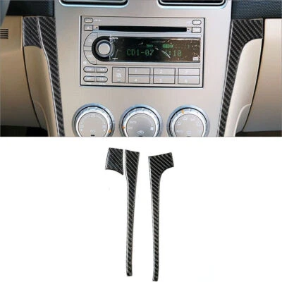 Cubierta de marco de consola central de fibra de carbono 3 piezas para Subaru Forester 2005-2008 Foto 1 de 4