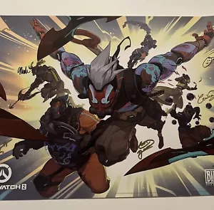 BlizzCon 2023 Overwatch 2 Dev Signed Promo Poster Blizzard - Picture 1 of 2
