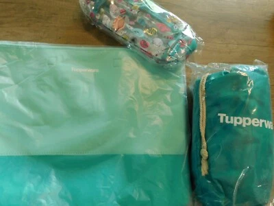 Tupperware Juego de 3 Piezas Playa Picnic Set Toalla, Bolsa y Bolsa Utópica Orilla Foto 1 de 4